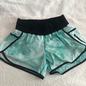 Blue/green and black 4” inseam Lululemon Shorts